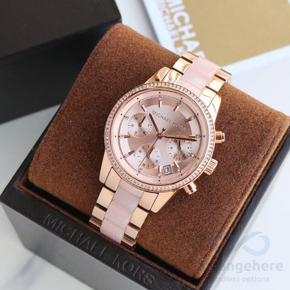 Buy Michael Kors Womens Quartz Ritz Stainless Steel Rose Gold Dial 37mm Watch - Mk6307 in Pakistan