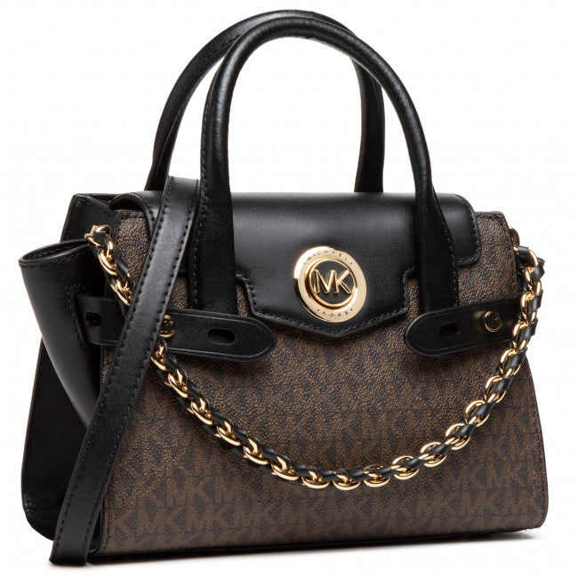 Buy Michael Kors White Tan Signature Coated Canvas and Leather Carmen Satchel Bag Small in Pakistan