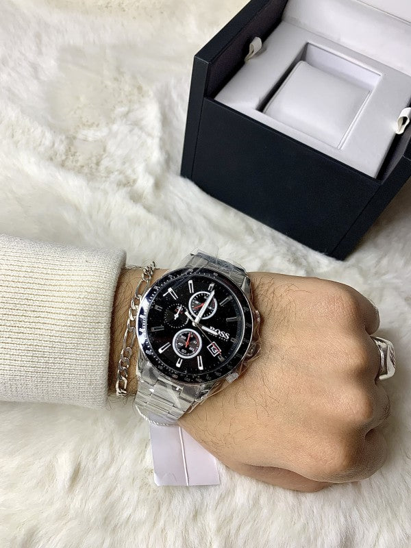 Buy Hugo Boss Mens Chronograph Quartz Rafale Stainless Steel Black Dial 44mm Watch - 1513509 in Pakistan