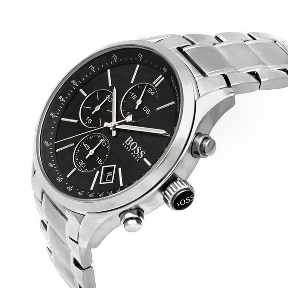 Buy Hugo Boss Mens Chronograph Quartz Grand Prix Stainless Steel Black Dial 44mm Watch - 1513477 in Pakistan