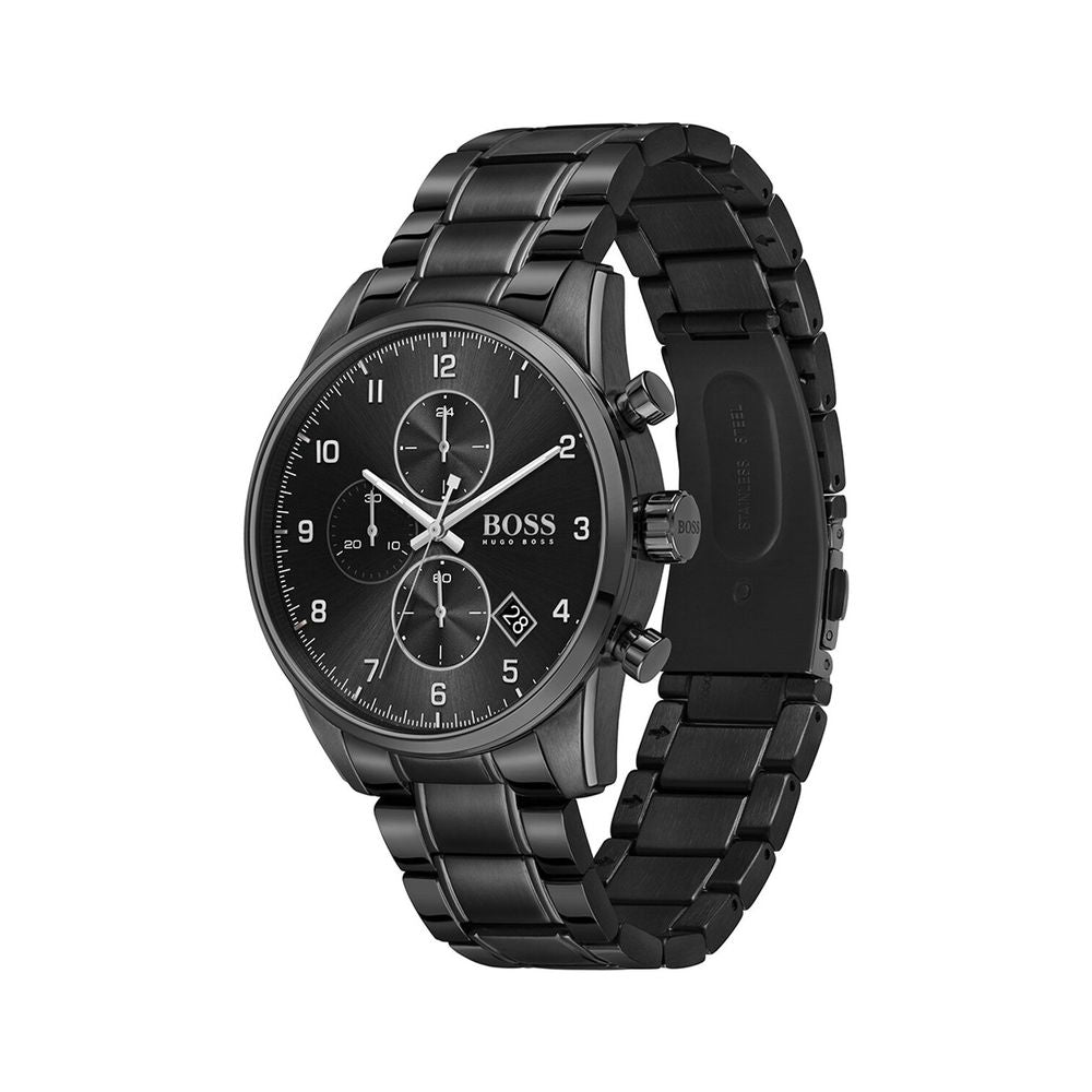 Buy Hugo Boss Mens Quartz Skymaster Chrono Black Stainless Steel Black Dial 44mm Watch - 1513785 in Pakistan