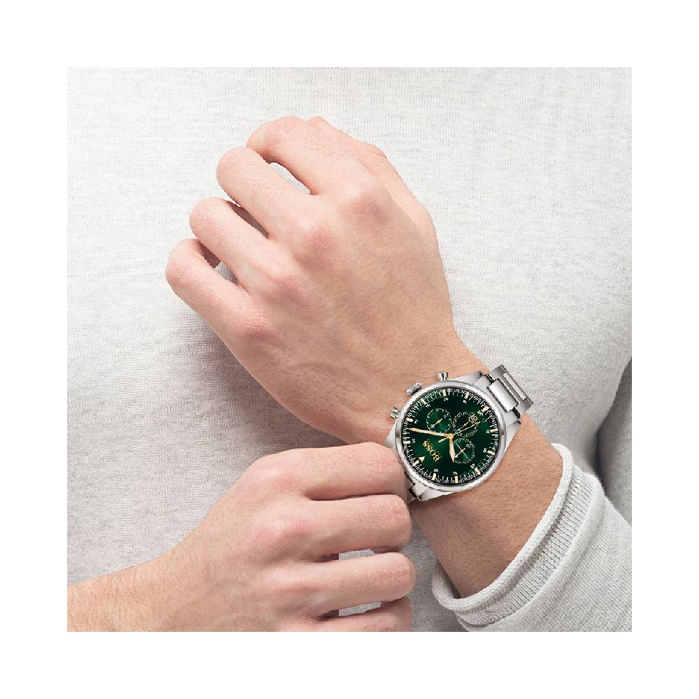 Buy Hugo Boss Mens Quartz Associate Stainless Steel Black Dial 42mm Watch - 1513869 in Pakistan