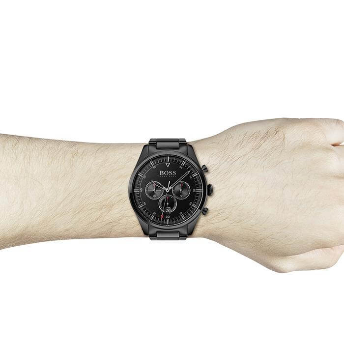 Buy Hugo Boss Mens Chronograph Quartz Stainless Steel Black Dial 44mm Watch - 1513714 in Pakistan