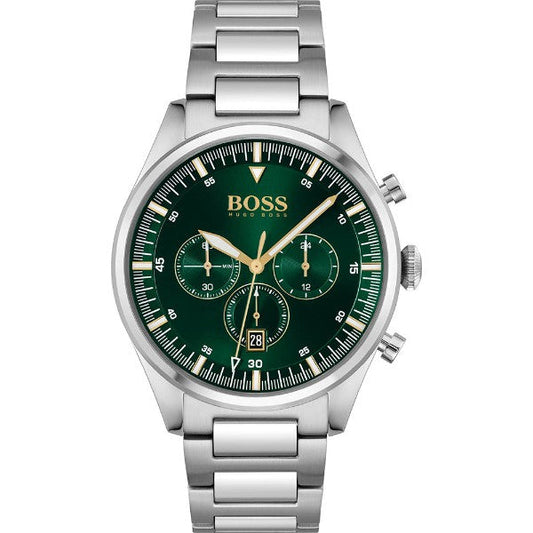 Buy Hugo Boss Mens Quartz Pioneer Stainless Steel Green Dial 44mm Watch - 1513868 in Pakistan