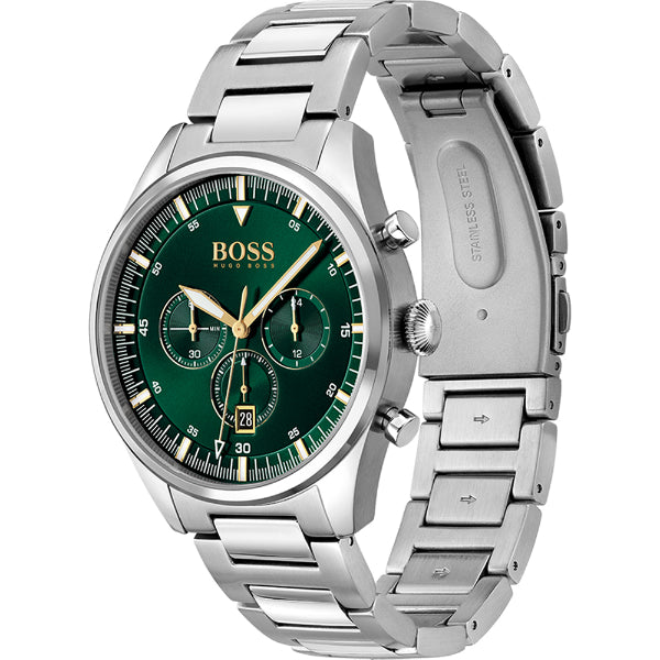 Buy Hugo Boss Mens Quartz Pioneer Stainless Steel Green Dial 44mm Watch - 1513868 in Pakistan