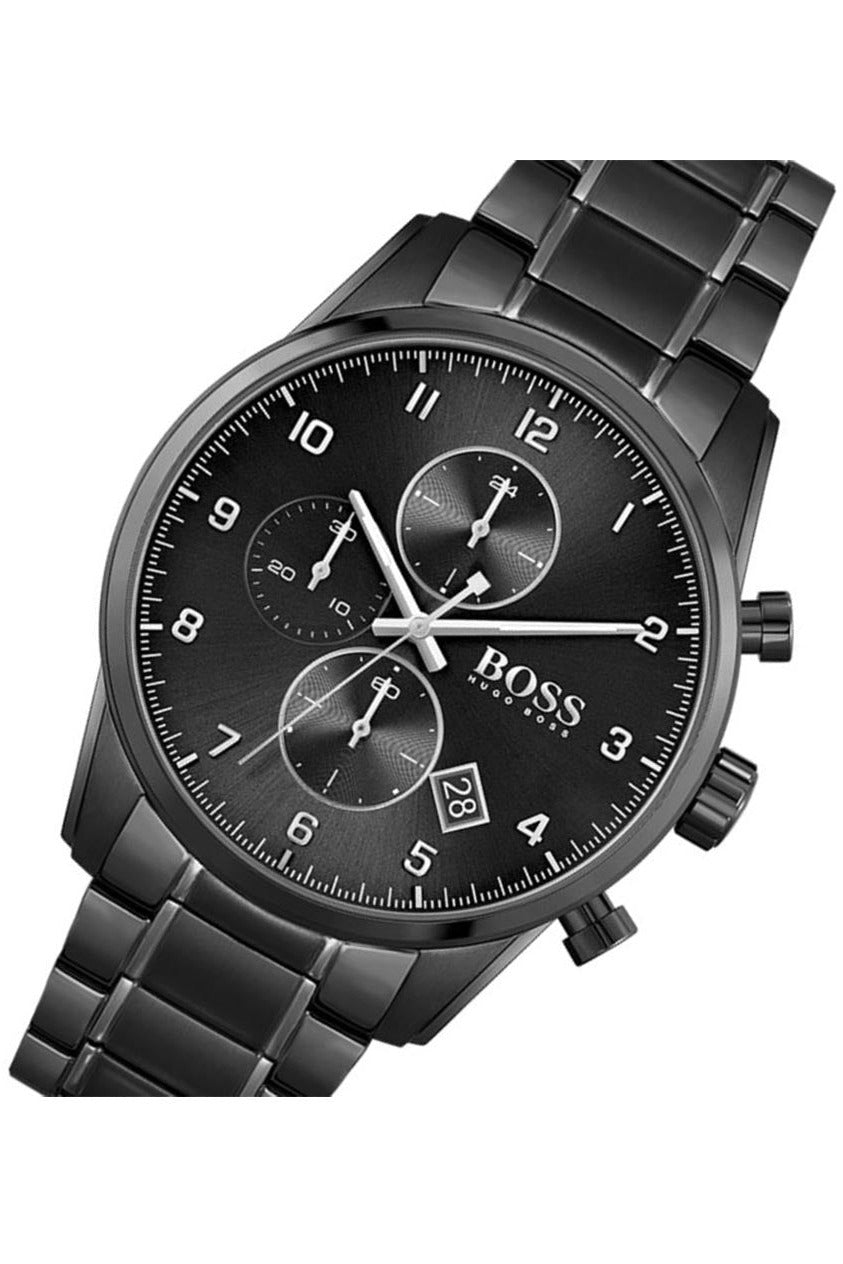 Buy Hugo Boss Mens Quartz Skymaster Chrono Black Stainless Steel Black Dial 44mm Watch - 1513785 in Pakistan