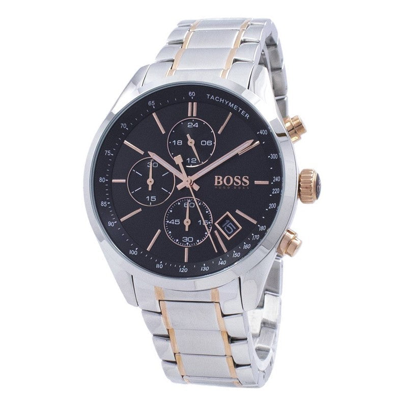 Buy Hugo Boss Mens Chronograph Quartz Grand Prix Stainless Steel Black Dial 44mm Watch - 1513473 in Pakistan