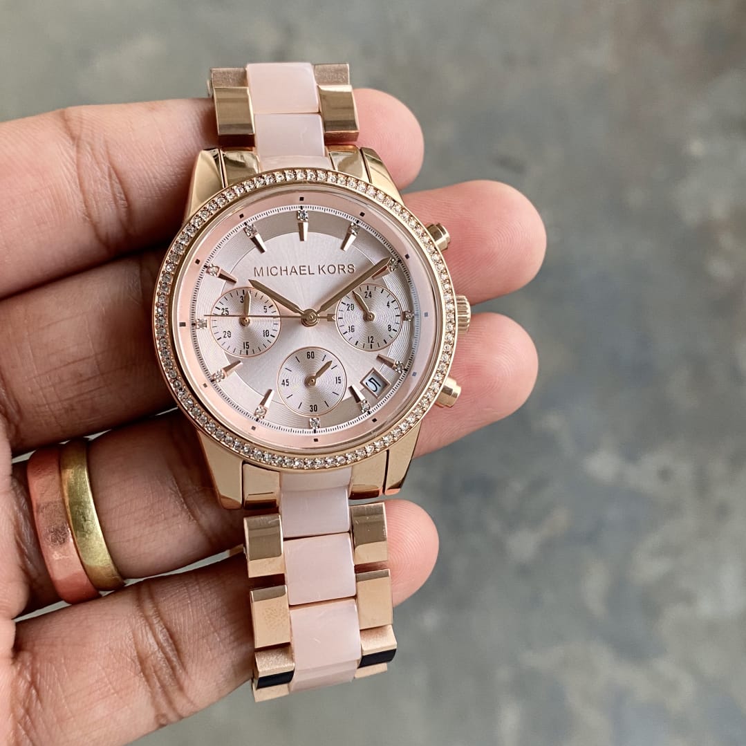 Buy Michael Kors Womens Quartz Ritz Stainless Steel Rose Gold Dial 37mm Watch - Mk6307 in Pakistan