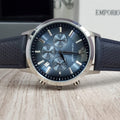 Buy Emporio Armani Men’s Quartz Leather Strap Blue Dial 43mm Watch - AR2473 in Pakistan