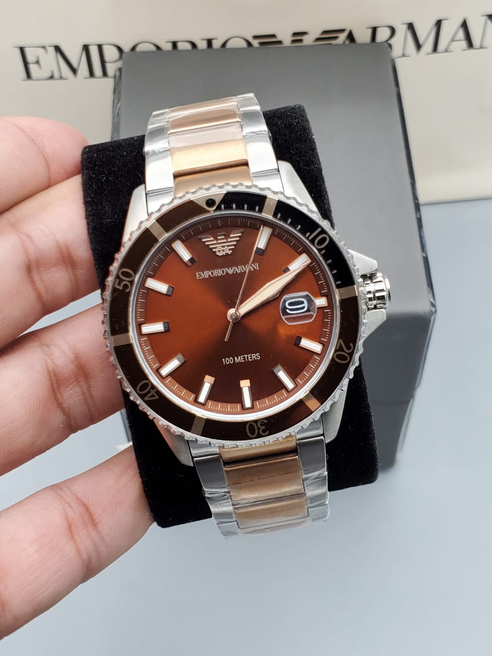 Buy Emporio Armani Quartz Stainless Steel Brown Dial 42mm Watch for Men - Ar11340 in Pakistan