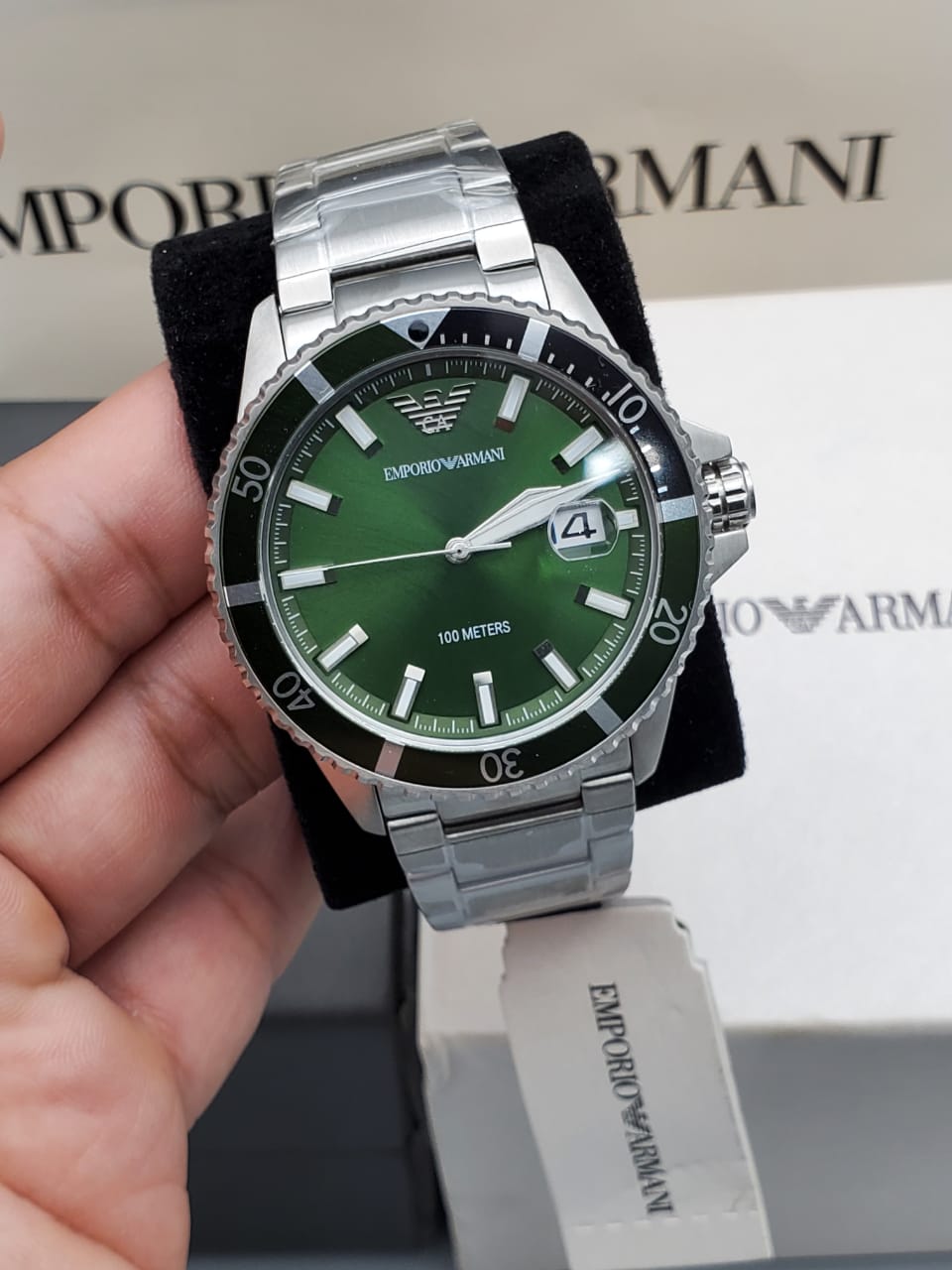 Buy Emporio Armani Men's Quartz Stainless Steel Green Dial 42mm Watch AR11338 in Pakistan