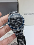 Buy Emporio Armani Men’s Chronograph Stainless Steel Black Dial 43mm Watch - AR1429 in Pakistan