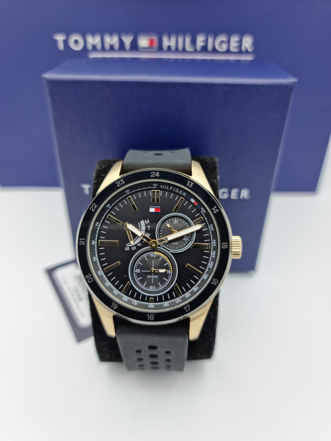 Buy Tommy Hilfiger Quartz Black Silicone Strap Black Dial 44mm Watch for Men - 1791636 in Pakistan