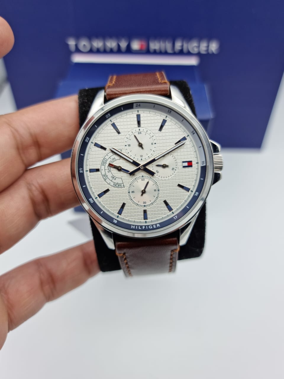 Buy Tommy Hilfiger Quartz Leather Strap White Dial 44mm for Men Watch - 1791614 in Pakistan