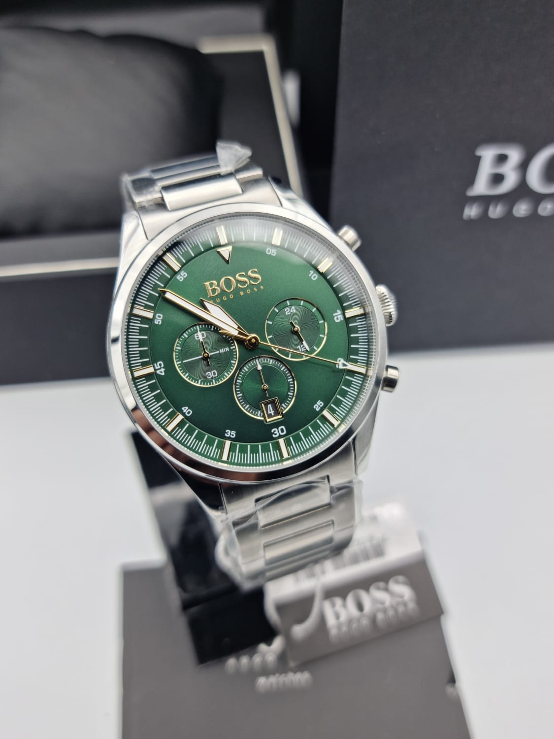 Buy Hugo Boss Mens Quartz Pioneer Stainless Steel Green Dial 44mm Watch - 1513868 in Pakistan