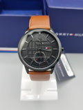 Buy Tommy Hilfiger Mens Quartz Leather Strap Black Dial 44mm Watch - 1791604 in Pakistan