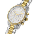 Buy Michael Kors Womens Quartz Chronograph Ritz Two Tone Stainless Steel White Dial 37mm Watch - Mk6474 in Pakistan