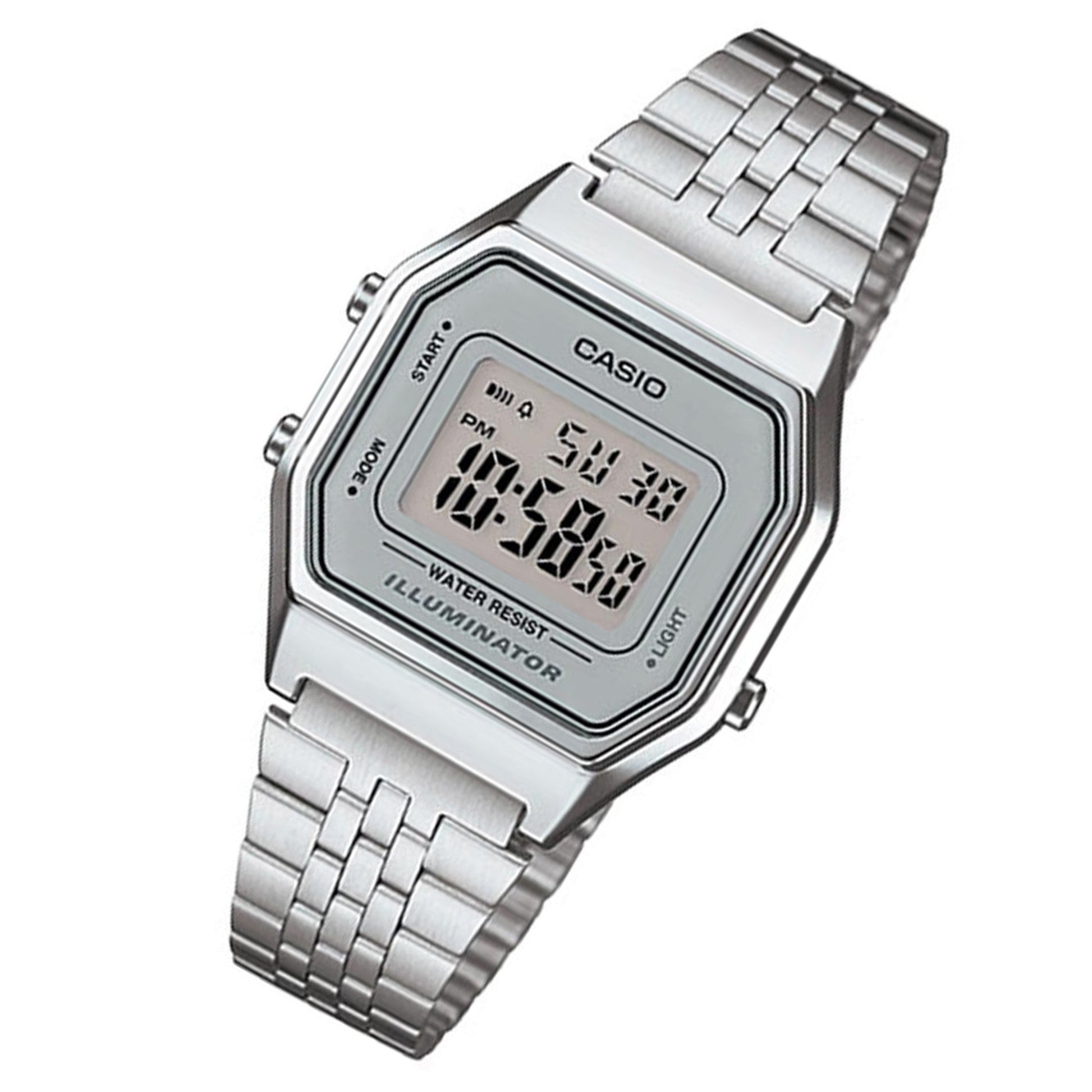 Buy Casio Silver Stainless Steel Ladies Digital Vintage Watch - LA-680WA-7D in Pakistan