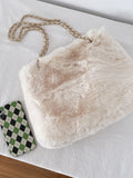 Buy SHEIN Lightweight Business Casual Fuzzy Shoulder Tote Bag in Pakistan