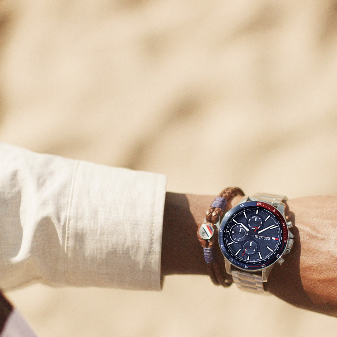 Buy Tommy Hilfiger Mens Quartz Stainless Steel Blue Dial 46mm Watch - 1791718 in Pakistan