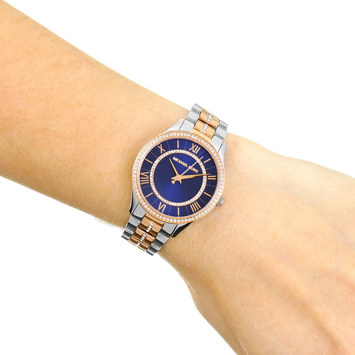Buy Michael Kors Womens Quartz Lauryn Two Tone Stainless Steel Blue Dial 33mm Watch - Mk3929 in Pakistan