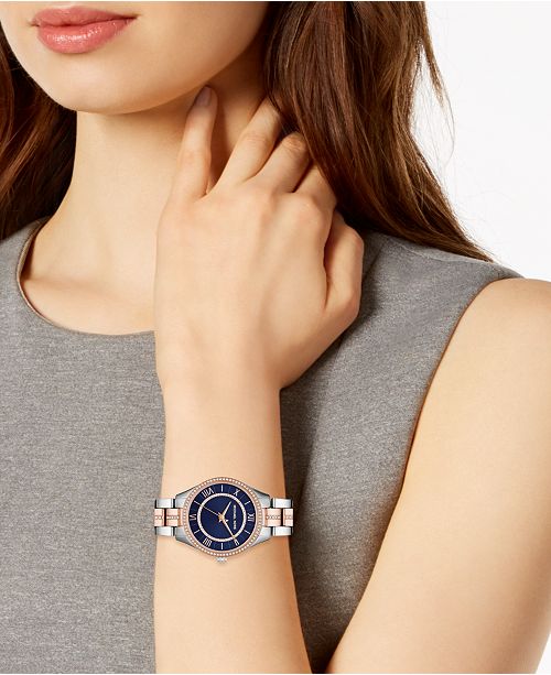 Buy Michael Kors Womens Quartz Lauryn Two Tone Stainless Steel Blue Dial 33mm Watch - Mk3929 in Pakistan