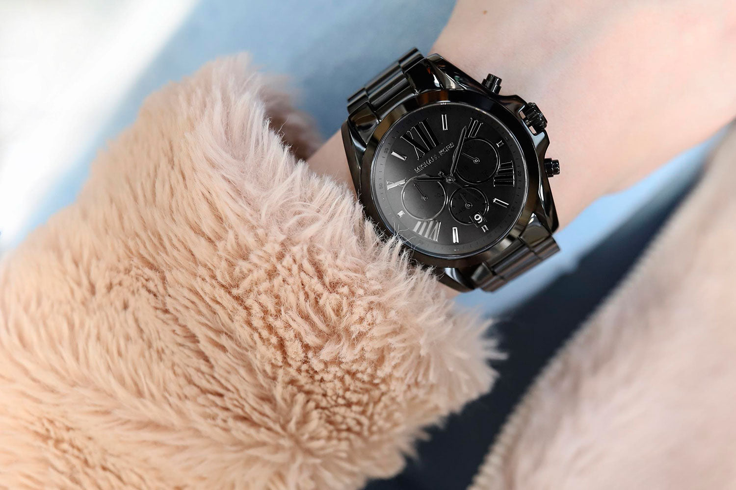 Buy Michael Kors Unisex Chronograph Quartz Bradshaw Black Stainless Steel Black Dial 42mm Watch - Mk5550 in Pakistan