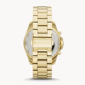 Buy Michael Kors Womens Chronograph Quartz Bradshaw Gold Stainless Steel Black Dial 43mm Watch - Mk5739 in Pakistan