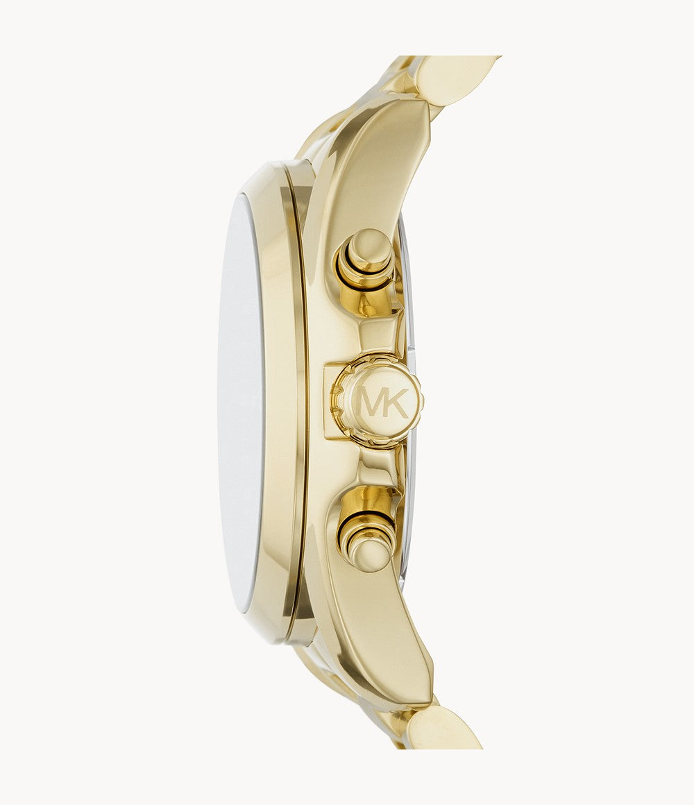Buy Michael Kors Womens Chronograph Quartz Bradshaw Gold Stainless Steel Black Dial 43mm Watch - Mk5739 in Pakistan