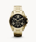 Buy Michael Kors Womens Chronograph Quartz Bradshaw Gold Stainless Steel Black Dial 43mm Watch - Mk5739 in Pakistan