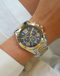 Buy Michael Kors Womens Chronograph Quartz Bradshaw Two Tone Stainless Steel Blue Dial 43mm Watch - Mk5976 in Pakistan