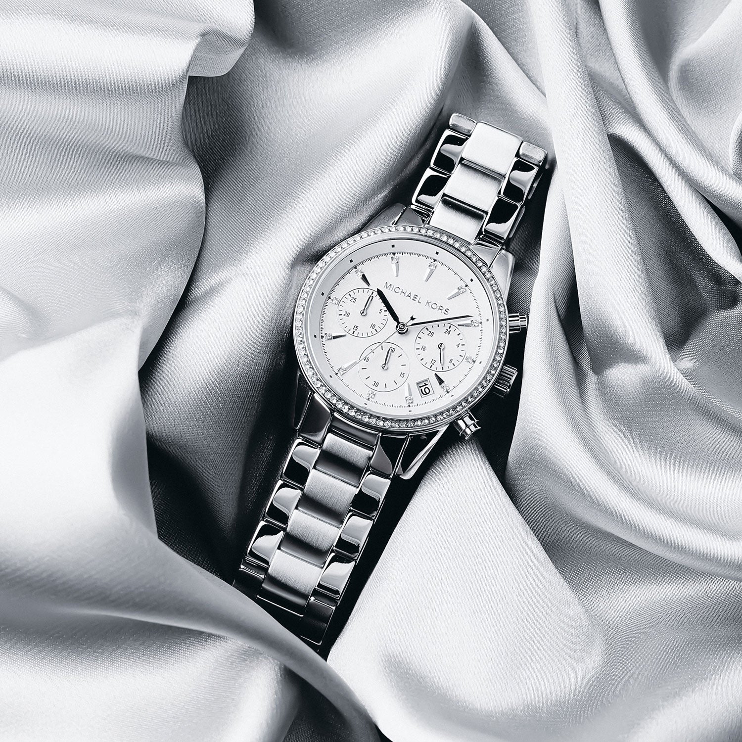 Buy Michael Kors Womens Quartz Ritz Silver Stainless Steel White Dial 37mm Watch - Mk6428 in Pakistan