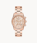 Buy Michael Kors Womens Quartz Ritz Stainless Steel Rose Gold Dial 37mm Watch - Mk6598 in Pakistan