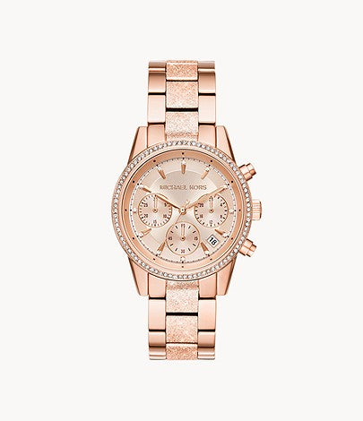 Buy Michael Kors Womens Quartz Ritz Stainless Steel Rose Gold Dial 37mm Watch - Mk6598 in Pakistan