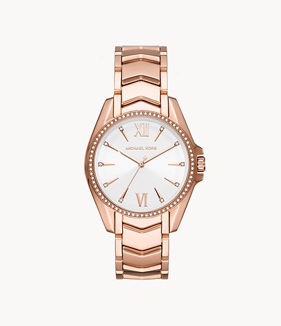 Buy Michael Kors Womens Quartz Whitney Rose Gold Stainless Steel White Dial 38mm Watch - Mk6694 in Pakistan