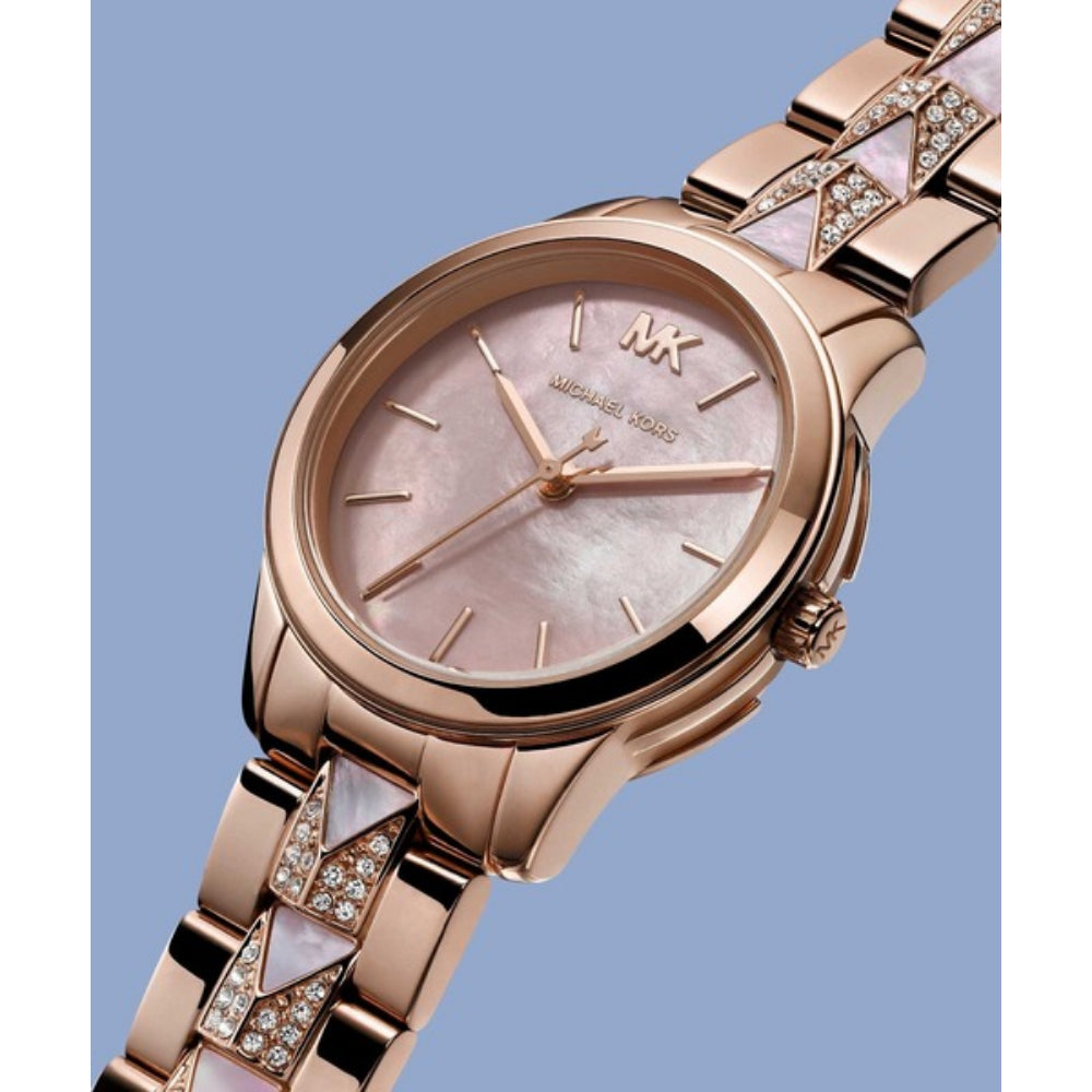 Buy Michael Kors Womens Quartz Runway Stainless Steel Pink Dial 28mm Watch - Mk6856 in Pakistan