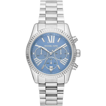 Buy Michael Kors Womens Quartz Lexington Silver Stainless Steel Blue Dial 38mm Watch - Mk7215 in Pakistan