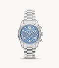 Buy Michael Kors Womens Quartz Lexington Silver Stainless Steel Blue Dial 38mm Watch - Mk7215 in Pakistan