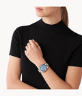 Buy Michael Kors Womens Quartz Lexington Silver Stainless Steel Blue Dial 38mm Watch - Mk7215 in Pakistan