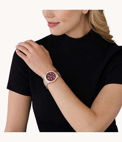 Buy Michael Kors Womens Quartz Lexington Rose Gold Stainless Steel Grey Dial 38mm Watch - Mk7217 in Pakistan