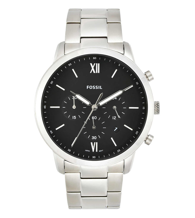 Buy Men's Chronograph Quartz Neutra Silver Stainless Steel Black Dial 44Mm Watch in Pakistan