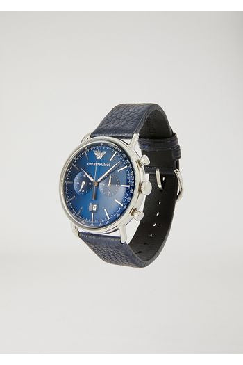 Buy Emporio Armani Men's Chronograph Quartz Leather Strap Blue Dial 43mm Watch AR11105 in Pakistan