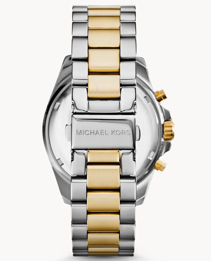 Buy Michael Kors Womens Chronograph Quartz Bradshaw Two Tone Stainless Steel Blue Dial 43mm Watch - Mk5976 in Pakistan