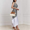 Buy Michael Kors White Tan Signature Coated Canvas and Leather Carmen Satchel Bag Small in Pakistan