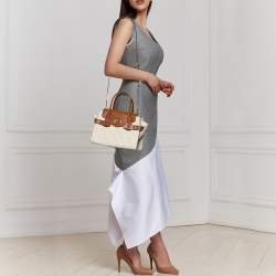 Buy Michael Kors White Tan Signature Coated Canvas and Leather Carmen Satchel Bag Small in Pakistan
