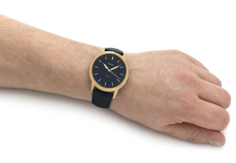 Buy Men's Quartz The Minimalist Blue Leather Strap Blue Dial 44Mm Watch in Pakistan