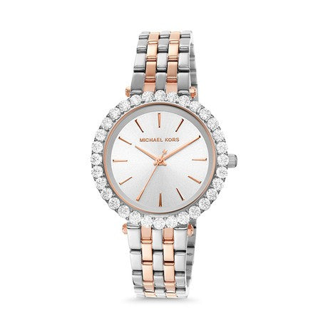 Buy Michael Kors Womens Quartz Darci Two Tone Diamonds Stainless Steel Silver Dial 35mm Watch - Mk4515 in Pakistan