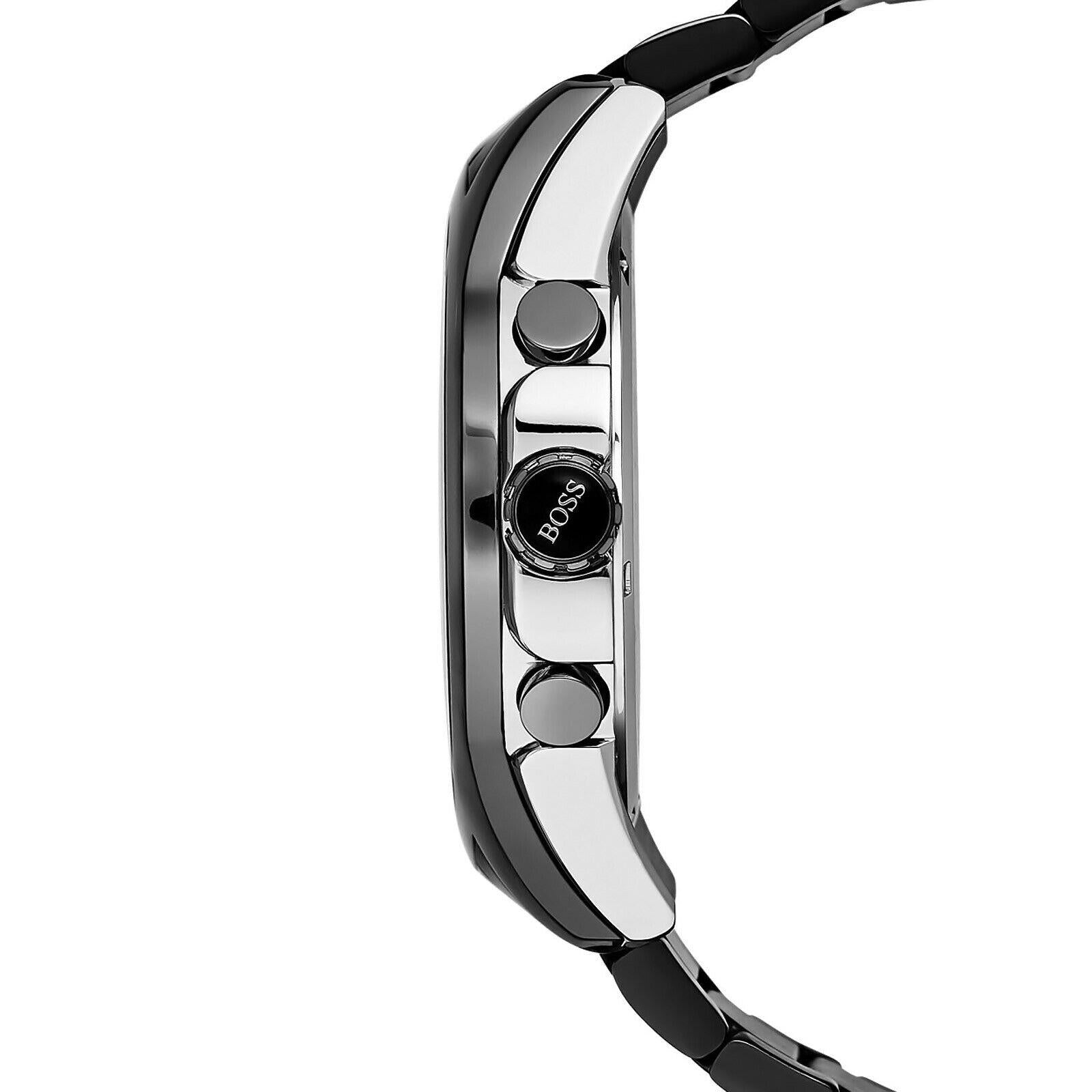 Buy Hugo Boss Mens Chronograph Quartz Onyx Stainless Steel Grey Dial 44mm Watch - 1513364 in Pakistan