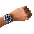 Buy Emporio Armani Men's Chronograph Leather Strap Blue Dial 46mm Watch - AR11451 in Pakistan