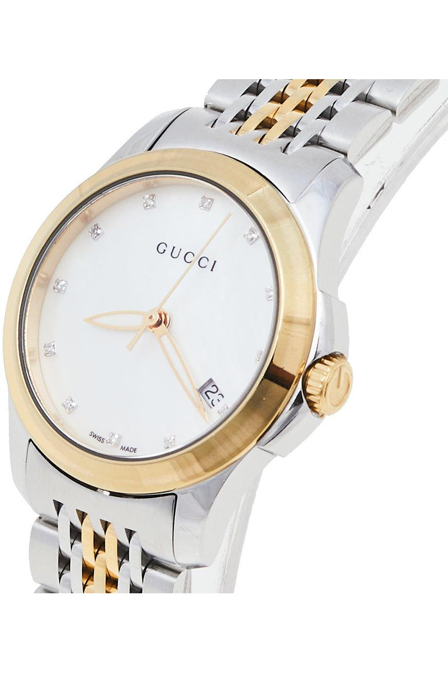 Buy Gucci Women's Swiss Made Quartz Stainless Steel Mother of Pearl Dial 27mm Watch YA126514 in Pakistan